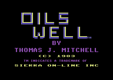 Oil's Well title screen for Commodore 64